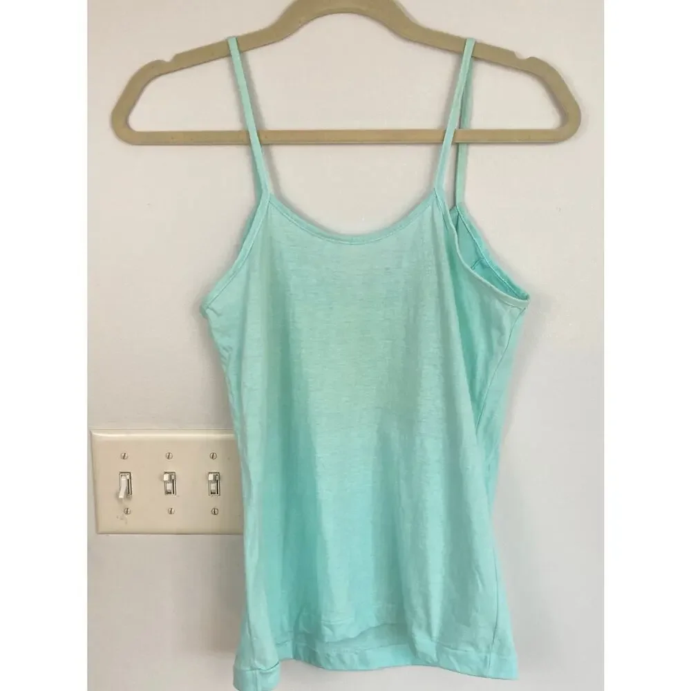 Vintage Y2K Womens S Mint Green Lace Trim Stretch Cami Fairy Coquette Dainty